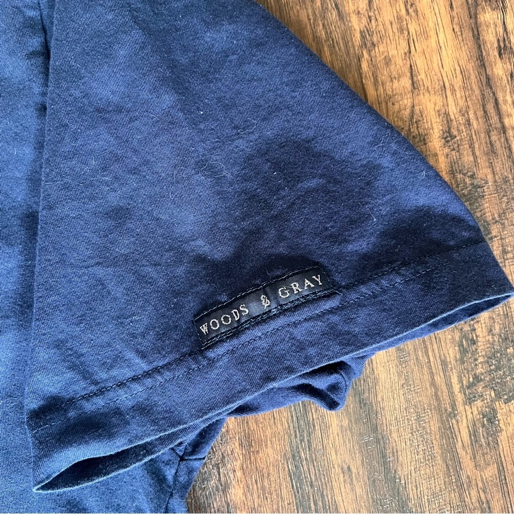 Golf Men’s Polo XXL Shirt Navy Blue Woods & Gray Embroidered Emblem Green Collar - Picture 3 of 6